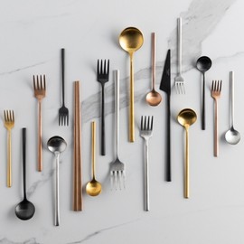 VBC Casa cutlery matte titanium 32 types, black black_teaspoon / VBC까사 커트러리 무광 티타늄 32종, 블랙블랙_티스푼티스푼