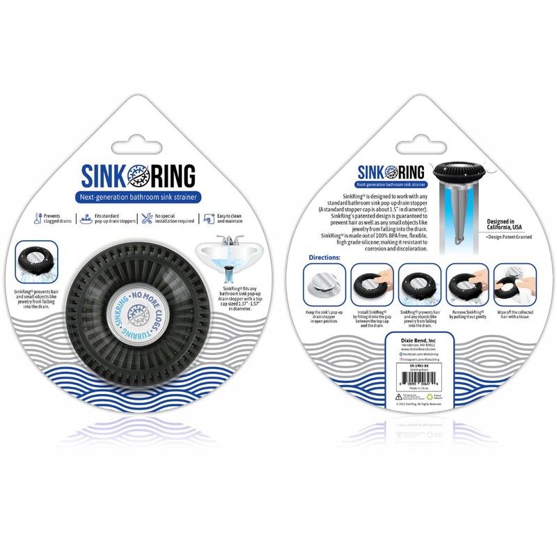 Bathroom Sink Hair Catcher for Pop-Up Drain – SinkRing 1.57"
