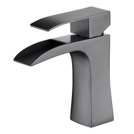 Sumerain Waterfall Bathroom Sink Faucet Single Handle Sink Faucet SUS304 Stainless Steel, Metallic Gray