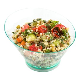 7 Ounce Plastic Serving Bowls, 100 Round Disposable Bowls - Disposable, Small, Seagreen Plastic Angled Bowls, Recyclable, For Soups, Appetizers, Or Desserts - Restaurantware