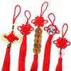 Honbay Handicrafts 5PCS Red Chinese Knot Tassels Hanging Decorations Chinese