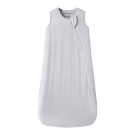 Mosebears Unisex Baby Sleep Sack 1.0 TOG, Supersoft Rayon Made from Bamboo Wearable Blanket with 2-Way Zipper (Light Grey,18-36 Months)