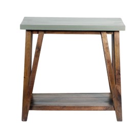 Alaterre Furniture Brookside 30" W Wood with Concrete-Coating Console/Media Table