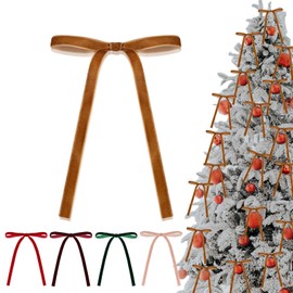 36P Christmas Burgundy Velvet Bows,5x7in Christmas Tree Bow with Twist Ties,Vintage Wedding Velvet Ribbon Gift Bows,Velvet Bows for Xmas Wreaths Garland Velvet Ribbon Bows for Holiday Xmas Tree Décor