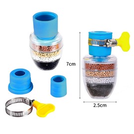 3Pcs Water Tap Filter,3 Colors Tap Water Filters,Multi-layer Fine Faucet Filter,Anti-Spill Water Saving Water Filters,Carbon Faucet Water Filter,Splash-Proof for Kitchen Bathroom Shower Home Sink