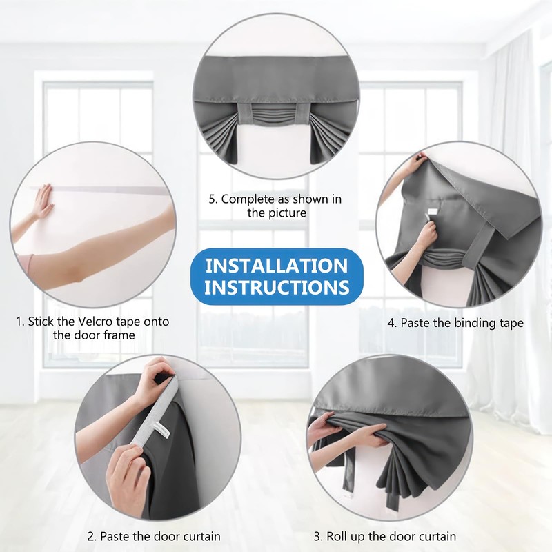 Zevrang Blackout Door Curtain, 26x40Inch French Tie Up Thermal No