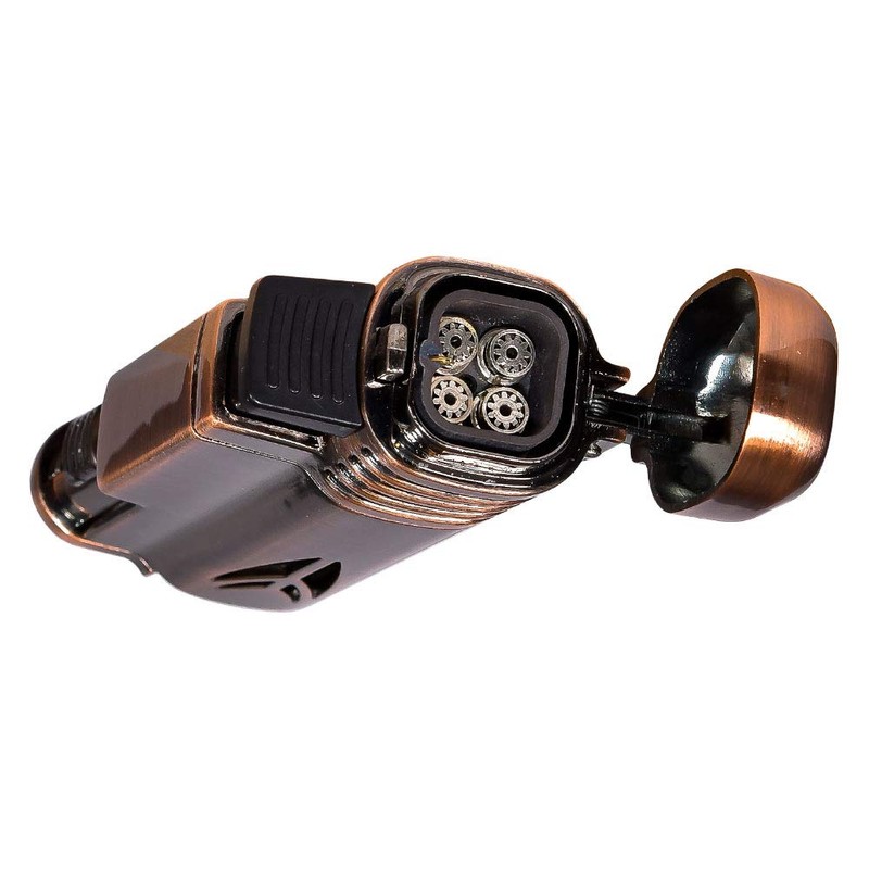 Lotus Defiant Quad Pinpoint Lighter w/Cigar Punch - Copper