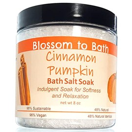Cinnamon Pumpkin Bath Salt Soak (8 Ounce) - Phthalate Free Fragrance - is A Versatile Soaking Aid with a Warm Spicy Vanilla Scent