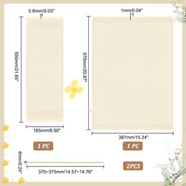 AHANDMAKER 1 Set Director Chair Canvas Replacement Cover, Casual Directors Chair Cover Kit Replacement Cover Canvas with Wood Stick for Director Chair (Round Stick), Cream-coloured 55x16.5cm+57x38.5cm