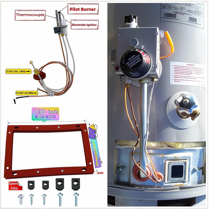 MCAMPAS Natural Gas Water Heater SP20075 SP20305A Pilot Assembly Kit