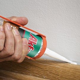 Akfix AS606 White Acrylic Latex Caulk for Painters (12x10.1 fl.oz.) - Siliconized Acrylic Caulk for Window and Door Sealing, Crack Filling, Baseboards & Trim, Odorless, Paintable | 12 Pack