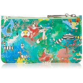 Tsumori Chisato Women's Fragment Case, Neck Wallet, Camouflage Safari, Green, green