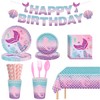 202 Pcs Mermaid Birthday Decorations Party Supplies, Include Mermaid Plates
