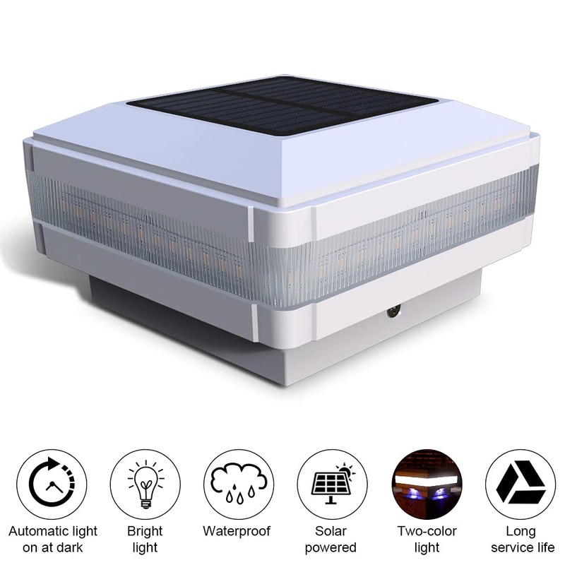 FVTLED Solar Outdoor Post Cap Lights, Solar Post Light Fits