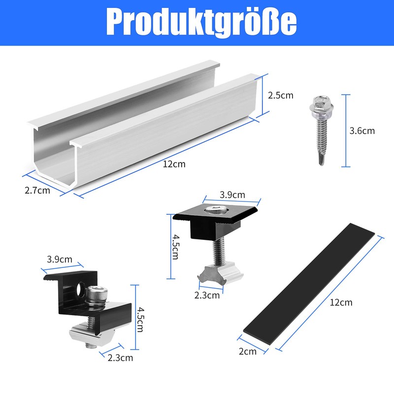 Coomoors 12 cm Solar Panel Mount Kit, Solar Panel Bracket,