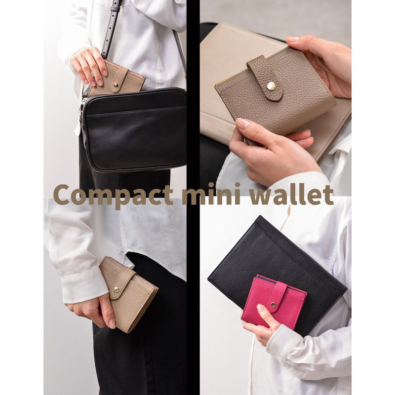 HAKATA NO MORI LEATHER Bifold Wallet, Women's, Genuine Leather, Mini