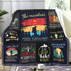 Hiking Blanket Gifts for Hiking Lovers Hikers,Soft Cozy Hiking Blankets and Throws Campsite Outdoors RV Travel Bed Sofa,Cool Hiking Gifts for Hiker Outdoor Men Women 50"X40"