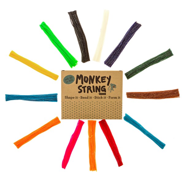 Impresa Products 500 Piece Pack of Monkey String (Jumbo Pack) - Bendable, Sticky Wax Yarn Stix, 6 inch Wax Sticks in Bulk - Great Toys for Home and Travel, 13 Colors