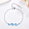 YFN Wave Anklet 925 Sterling Silver Ocean Wave Anklet Beach