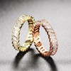 1 Pcs Gold Plated Rings Cubic Zirconia Baguette Cut Eternity
