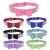 HimyBB Dog Collar with Bowknot Crystal Rhinestone Adjustable Soft Puppy