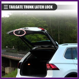 FUELHOOD Rear Door Liftgate Tailgate Lock Trunk Latch Actuator, for VW Beetle Golf GTI Tiguan 12-19, Rear Trunk Latch, Metal, with Wrench, No.5G6827505B/5G6827505A, Black Premium Fit Design