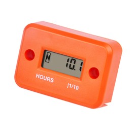 Jayron Digital LCD Inductive Hour Meter Hourmeter Waterproof for Marine Boat SnowBlower Inverter Generator Lawn Mower and Small Gas Engine(HM006A-M5, Orange)