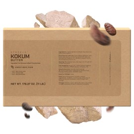 ETHERVA Raw Kokum Butter | Unrefined, Non-Deodorized, Unbleached | Wild Grown Organic Seeds | Bulk DIY Soap Making | Moisturizer for Skin, Body & Hair | Fatty Acids, Antioxidants | 11 lb