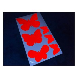 Veloviz Reflective Butterfly (Assorted) Red Die-Cut Vinyl Cargo Bike Stickers Decals