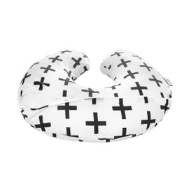 Mila Millie Premium Quality Nursing Pillow Cover Nordic Swiss Black Cross Unisex Design Slipcover - 100% Cotton Hypoallergenic - Great for Breastfeeding Mothers - Fits Boppy Pillow