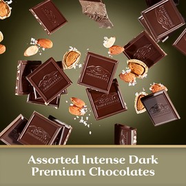 Ghirardelli Intense Dark Net Wt 19.14 Oz, Dark Chocolate 60% Cacao, 72% Cacao, Dark Chocolate Sea Salt Soiree with Almonds