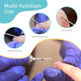 hytoos HYTOOS 2mm Tapered Barrel Cuticle Clean Nail Drill Bits, Russian Diamond Nail Bit Professional Safety Under Nail Cleaner Burr for Cuticle Dead Skin, Electric Nails Drill Accessories, Fine