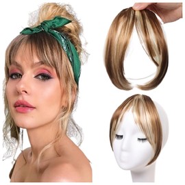 Bangs Hair Clip in Bangs Fringe with Temples Hairpieces for Women Hair Bangs Extension for Daily Wear (12h613#)