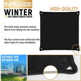 INFRANGE 28"x28" Waterproof Air Conditioner Covers for Outside Units Winter A/C Unit Cover Compressor Condenser Cover with Bungee Cords