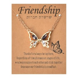 Matching Butterfly Necklace for Best Friends BFF Birthday Gifts for Women Friendship Besties Necklace for 2 Girls Sisters Graduation Gifts for Her Girlfriend Couples Valentines Day Gifts Gold