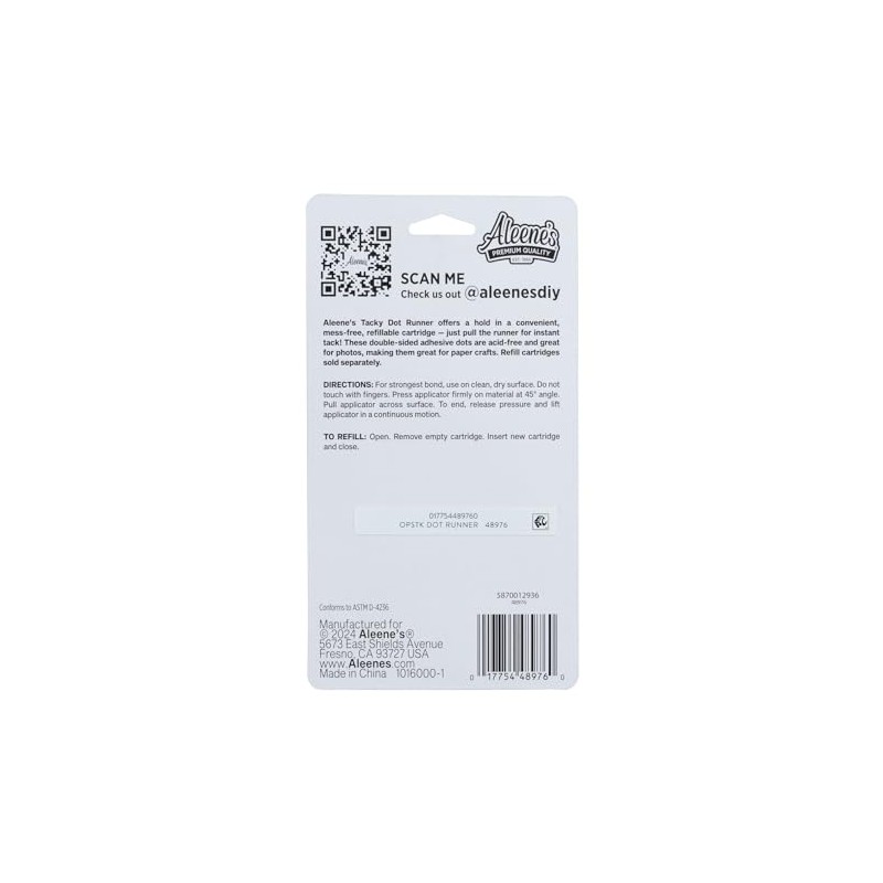 Aleene's Tacky Dot Runner, Clear Crafter's Tape, Easy Application, Premium