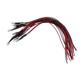 Lumonic 10 x Super Bright LEDs with Resistor for 5 V Applications - High Power LEDs with Connection Cable for Soldering DIY in Green - Diameter