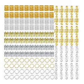Puños de Trenzado para el Cabello, 160 piezas Joyas para el Cabello Trenzado Anillos de joyería para el cabello Decoraciones para el cabello Anillos de patrón hueco Clips para trenzas Accesorios