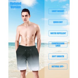 LUCOWEE Mens Swim Trunks with Compression Liner no Chafe Boxer Brief Lined Swimming Trunks Quick Dry UPF 50+ Stretchy 5/7 inch Inseam Bathing Suit Shorts