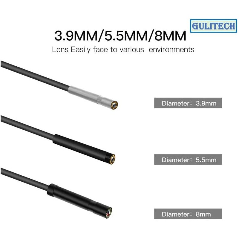 Cámara endoscópica portátil 1080P 2.4" GuliTech GT-P60B – 10 m