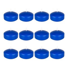 Mega Candles 12 pcs Unscented Dark Blue Floating Candles, Hand Poured Wax Candle 2 Inch Diameter, Home Décor, Wedding Receptions, Baby Showers, Birthdays, Centerpieces, Celebrations, Meditations, Spas