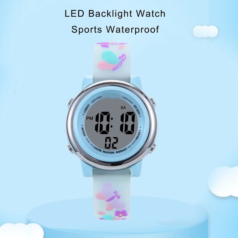 LED Kids Watch Waterproof Backlight Cartoon Digital Child Watch with