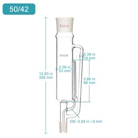 stonylab Borosilicate Glass Soxhlet Extraction Apparatus Set, 50/42 Soxhlet Extractor and Allihn Condenser with Two 500ml 24/29 Flat Bottom Flasks