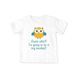 cute & funny Guess What? I'm Going to be a Big Brother Baby Birth Pregnancy Announcement Soft Shirt (12 Months Infant Shirt, White)