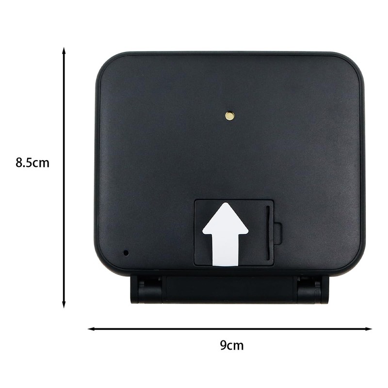 POFET 2-Level Backlight Folding Cover Travel Alarm Clock Calendar Temperature