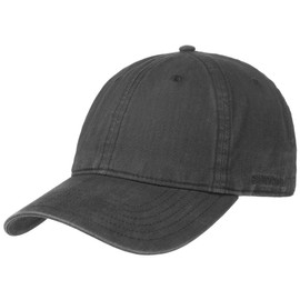 Stetson Ducor Sun Guard Men's Baseball Cap Made of Organic Cotton (Sustainable) Spring / Summer with Sun Protection UV 40+ Stonewashed Look Outdoor. - black