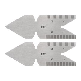 QUARKZMAN 2 Pieces Centre Gauge 60° Metric Thread Cutting Angle Gauge Stainless Steel Lathe Cutting Tool Thread Increase Pitch 0.1/0.05 mm
