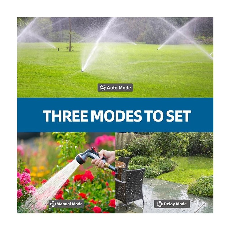 TiFFCOFiO Sprinkler Water Timer Outdoor, 2 Outlets Digital Pogrammable for