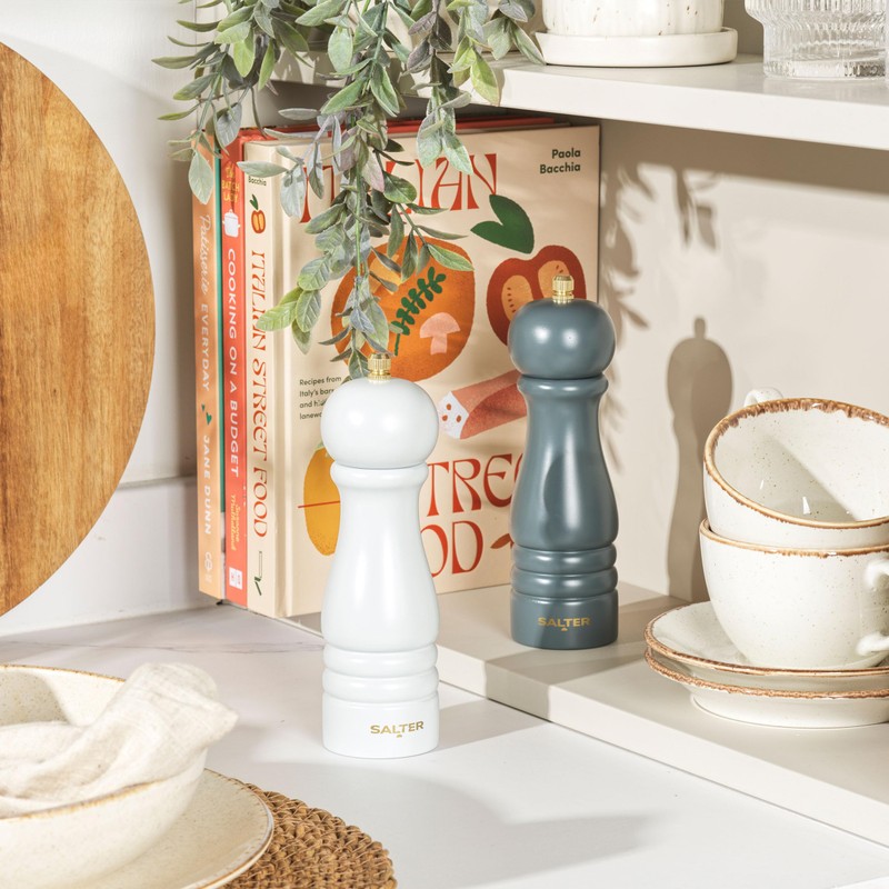 Salter Olea Salt & Pepper Grinder Set – Wooden Seasoning