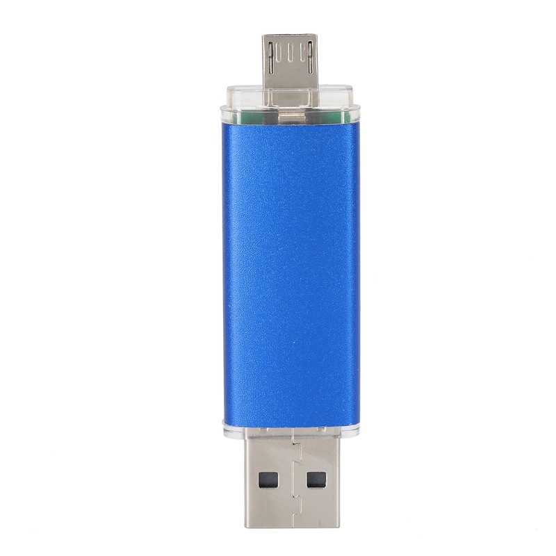 U Disk OTG Bright Blue DualHead Mini Metal USB 2.0